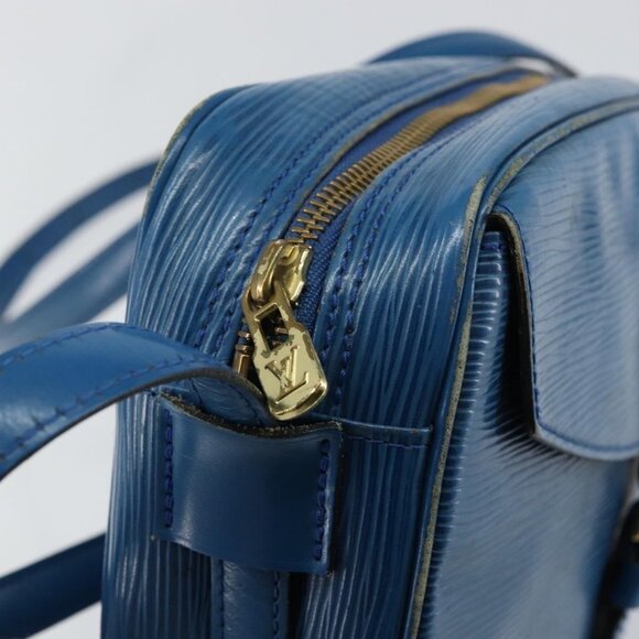 Authentic LOUIS VUITTON Epi June Feuille Shoulder Bag Blue M52155 LV - Picture 16 of 16